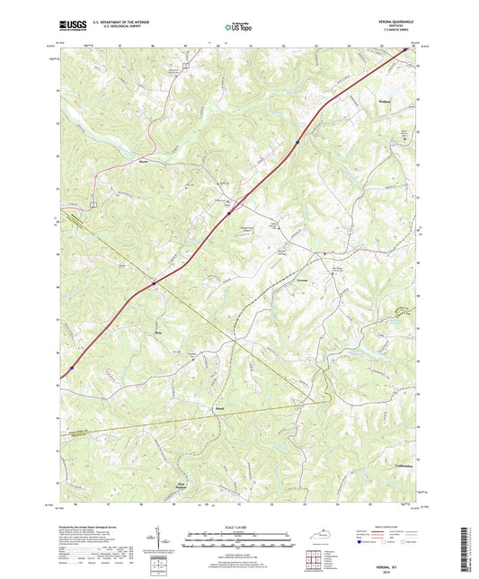 Verona Kentucky US Topo Map Image