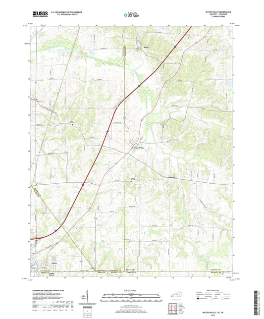 Water Valley Kentucky US Topo Map Image
