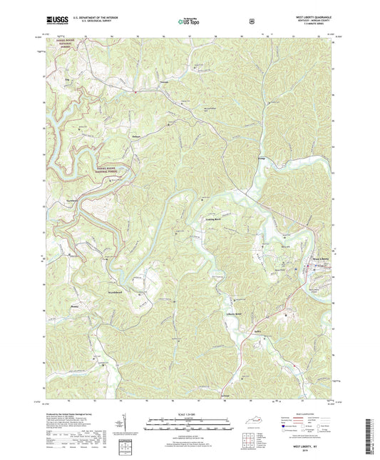 West Liberty Kentucky US Topo Map Image