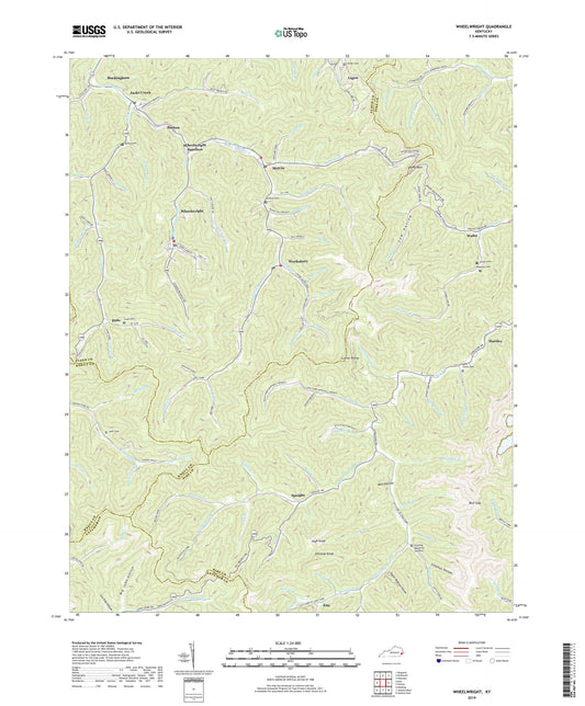 Wheelwright Kentucky US Topo Map Image