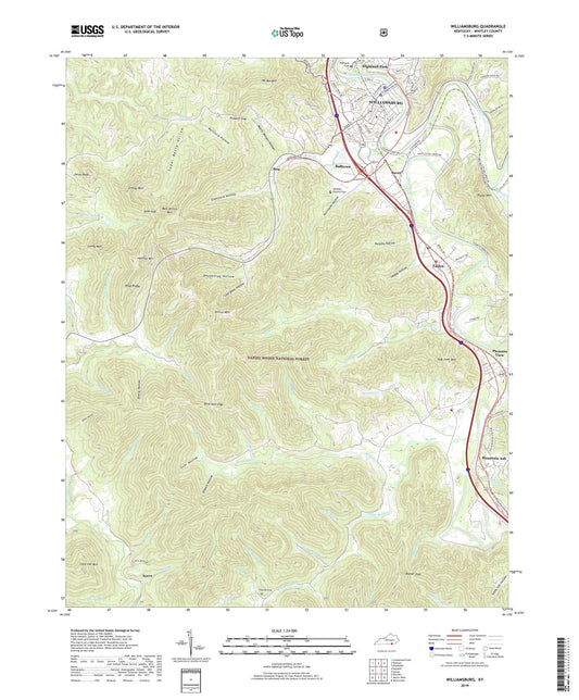 Williamsburg Kentucky US Topo Map Image
