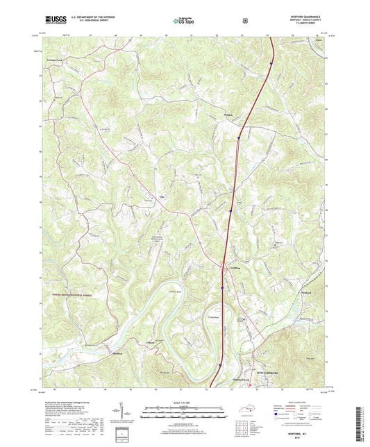 Wofford Kentucky US Topo Map Image