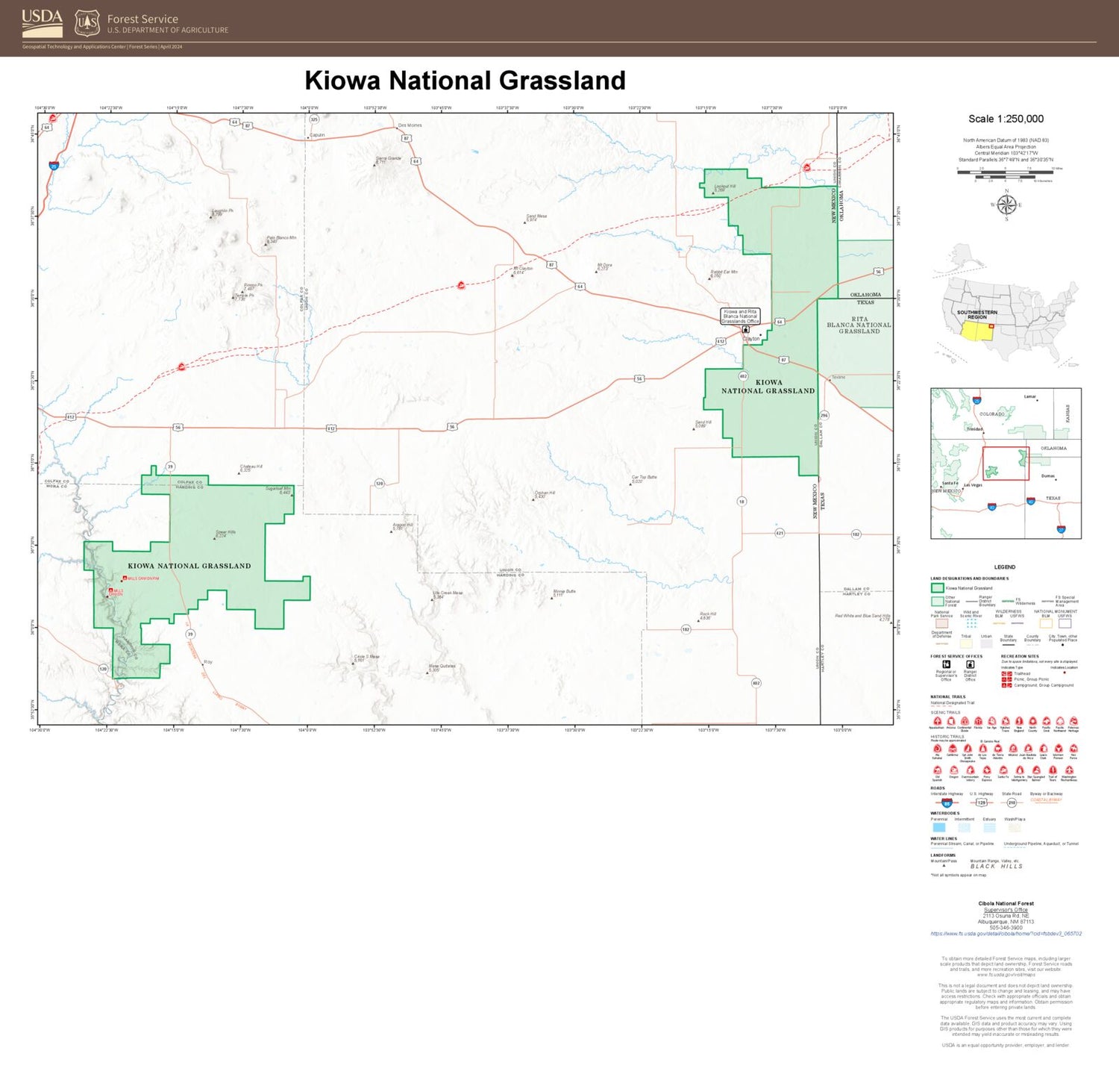 Kiowa National Grassland Map