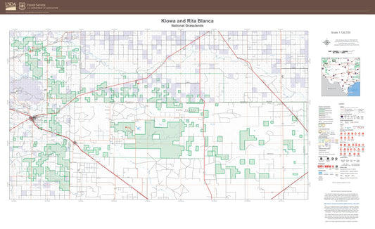 Kiowa and Rita Blanca National Grasslands Map