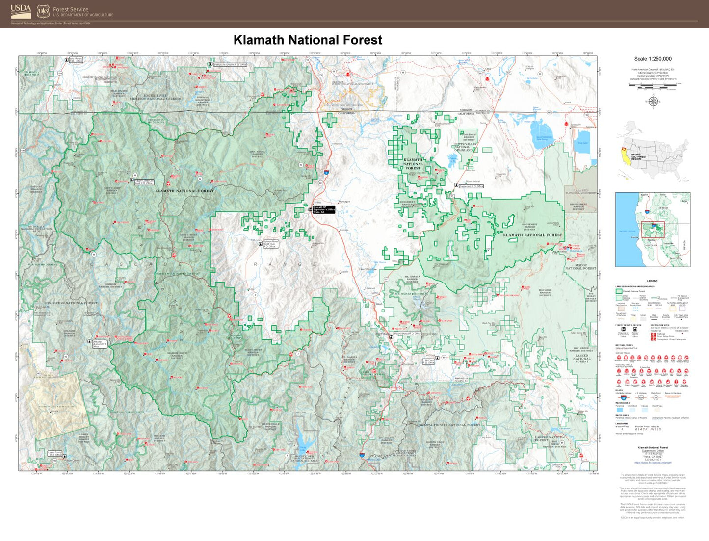 Klamath National Forest Map