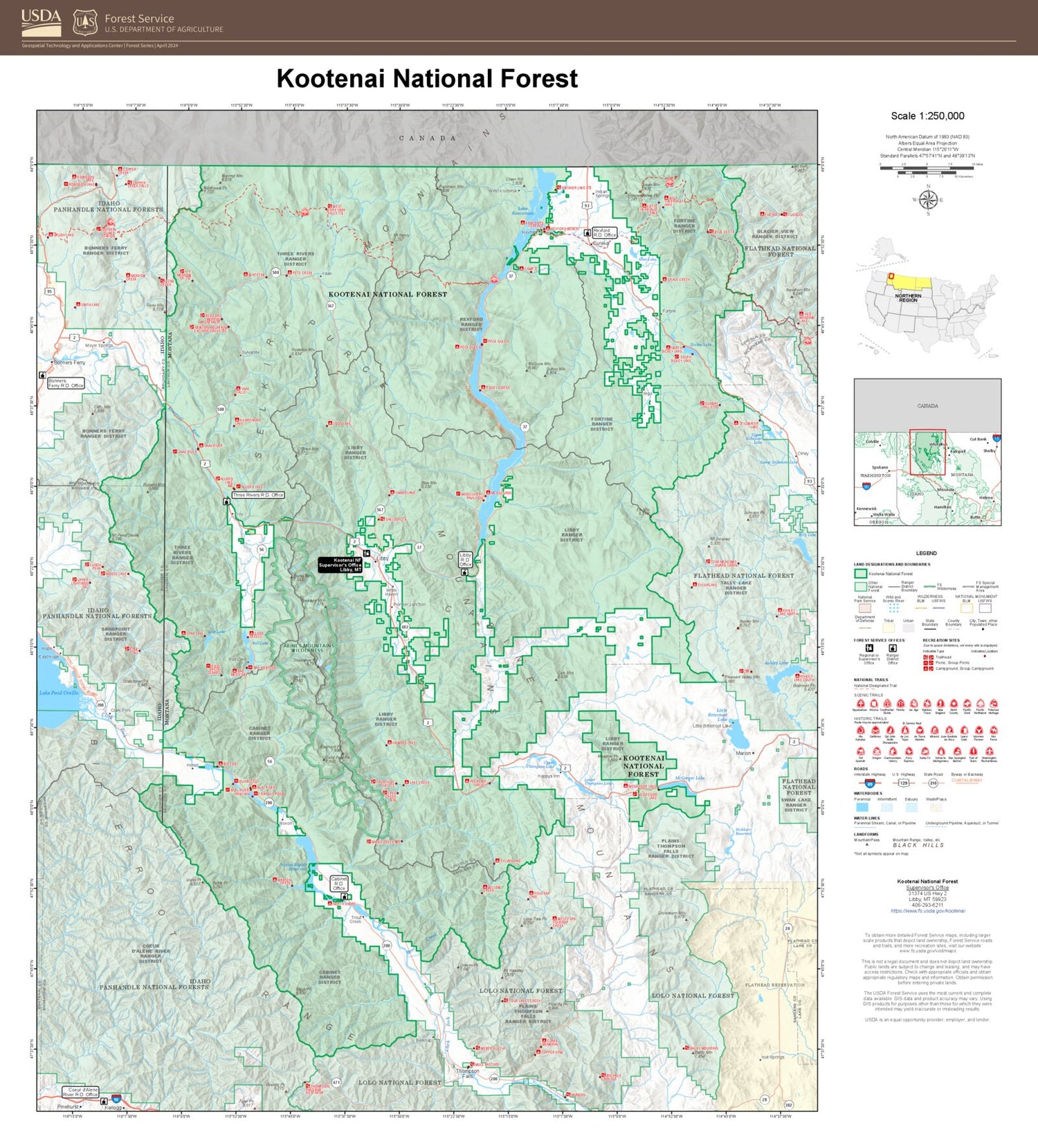 Kootenai National Forest Map