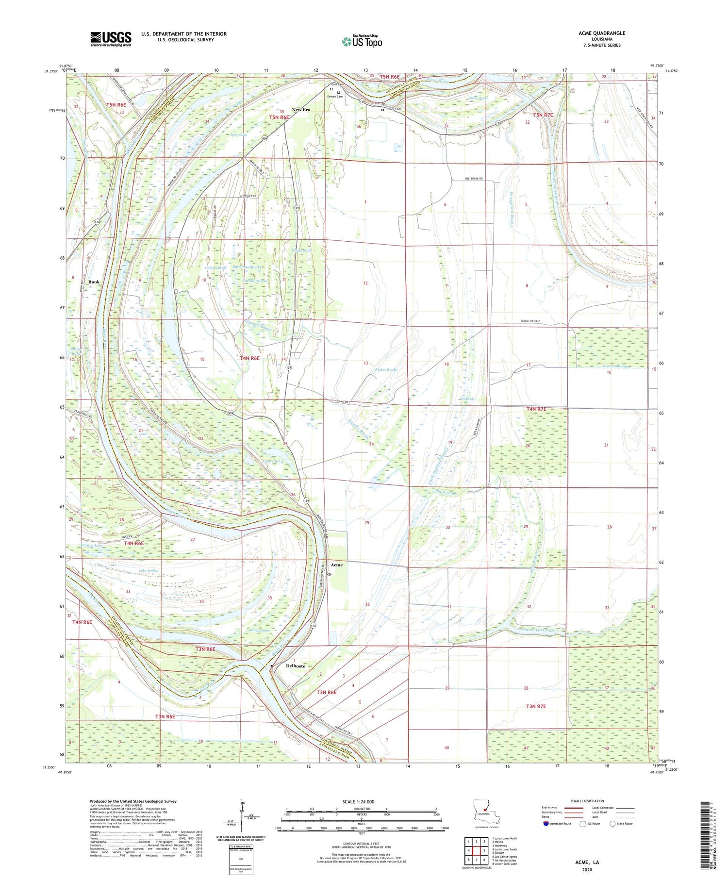 Acme Louisiana US Topo Map Image