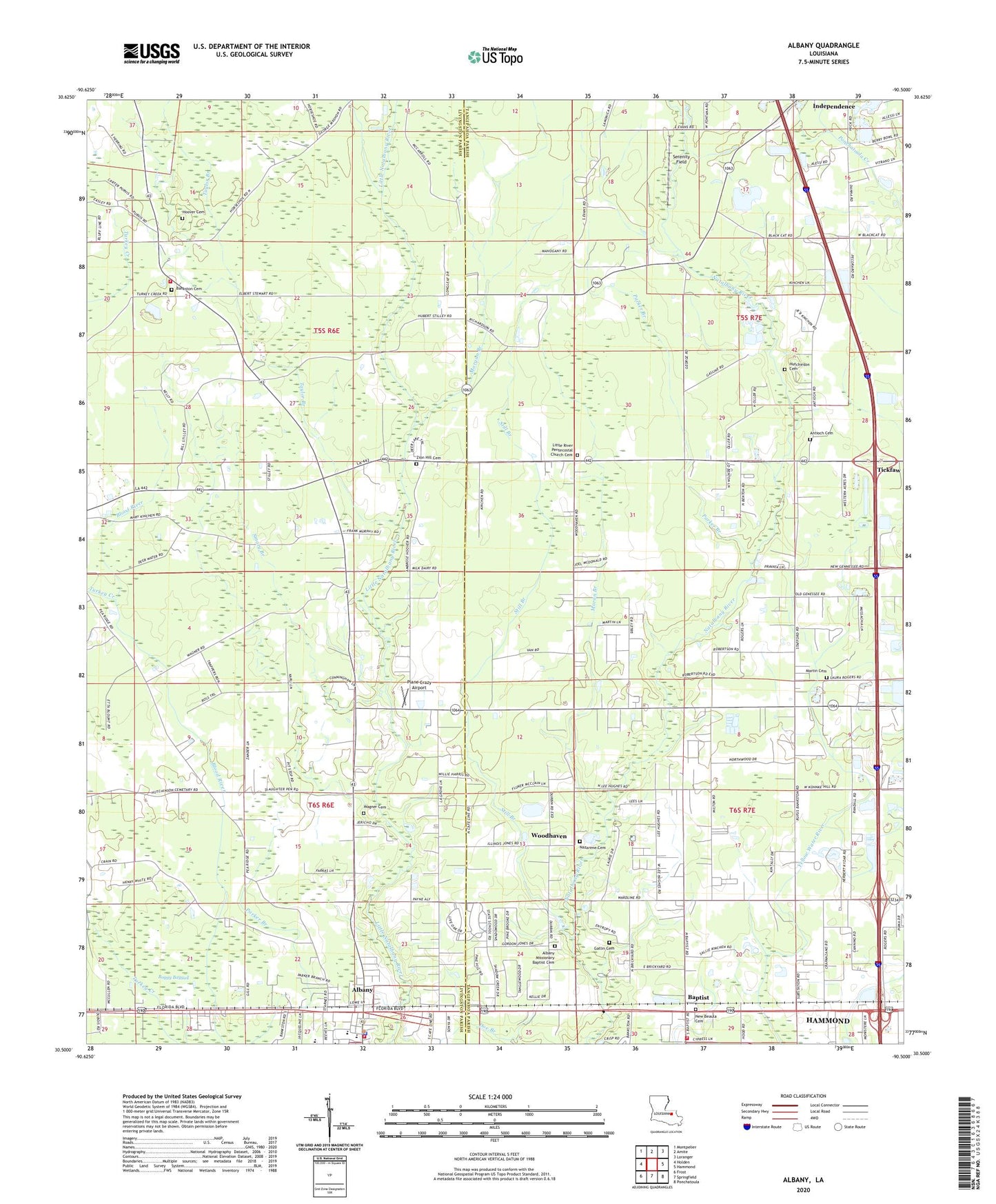 Albany Louisiana US Topo Map Image