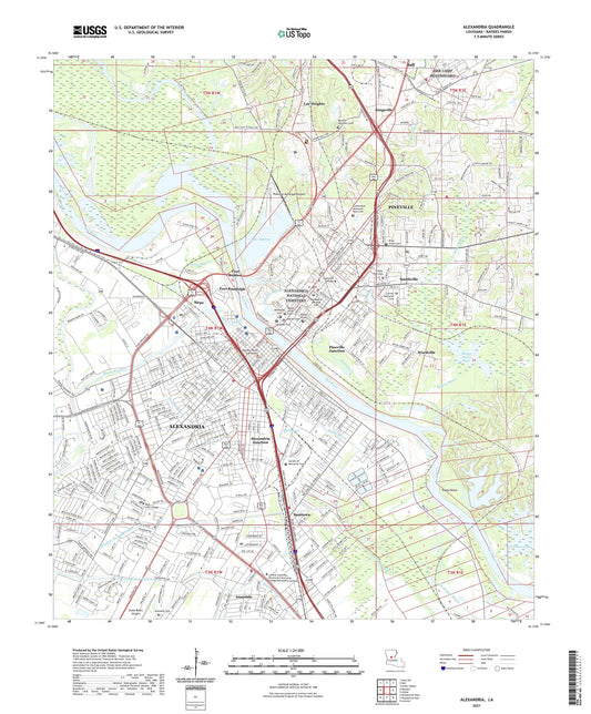 Alexandria Louisiana US Topo Map Image