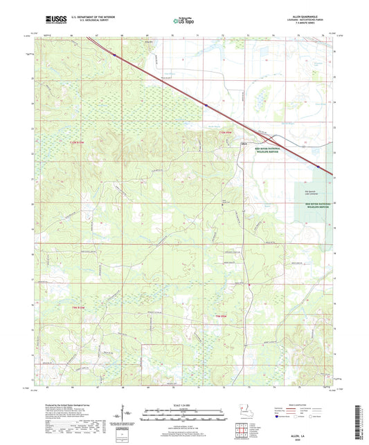 Allen Louisiana US Topo Map Image