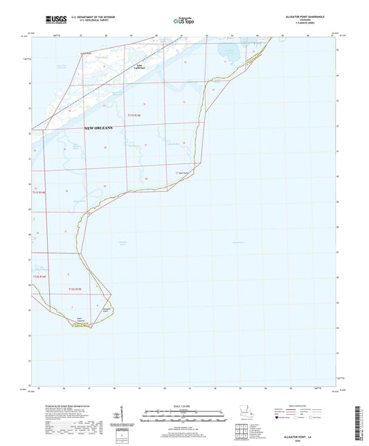 Alligator Point Louisiana US Topo Map Image