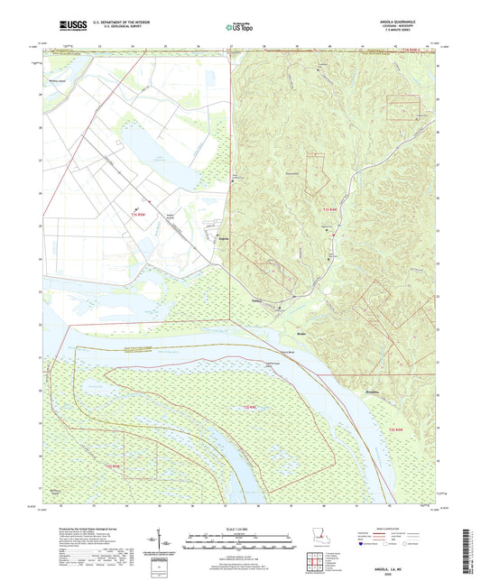 Angola Louisiana US Topo Map Image