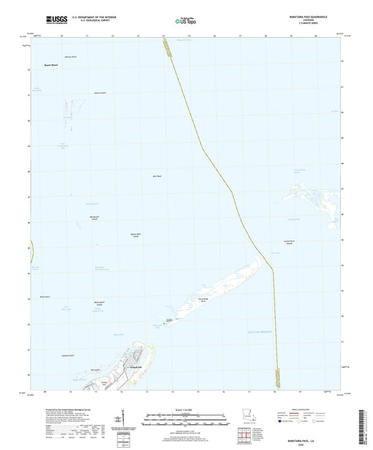 Barataria Pass Louisiana US Topo Map Image