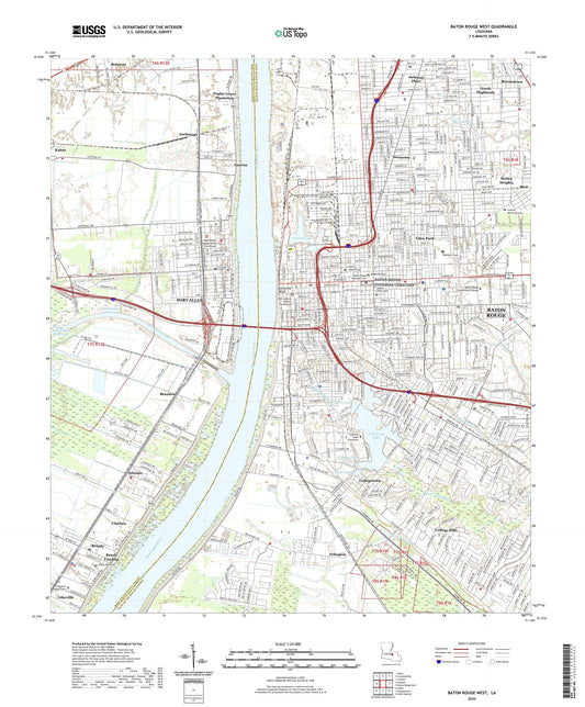 Baton Rouge West Louisiana US Topo Map Image