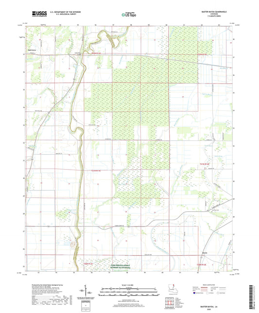 Baxter Bayou Louisiana US Topo Map Image
