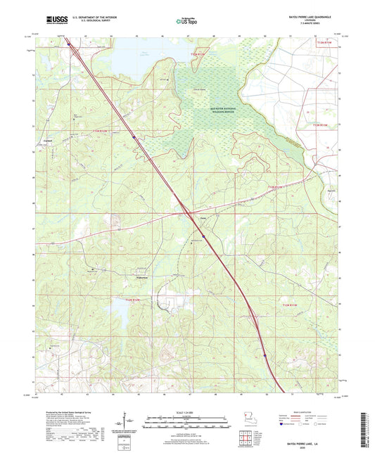 Bayou Pierre Lake Louisiana US Topo Map Image
