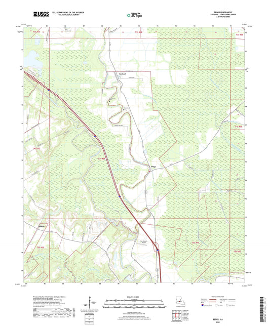 Beggs Louisiana US Topo Map Image