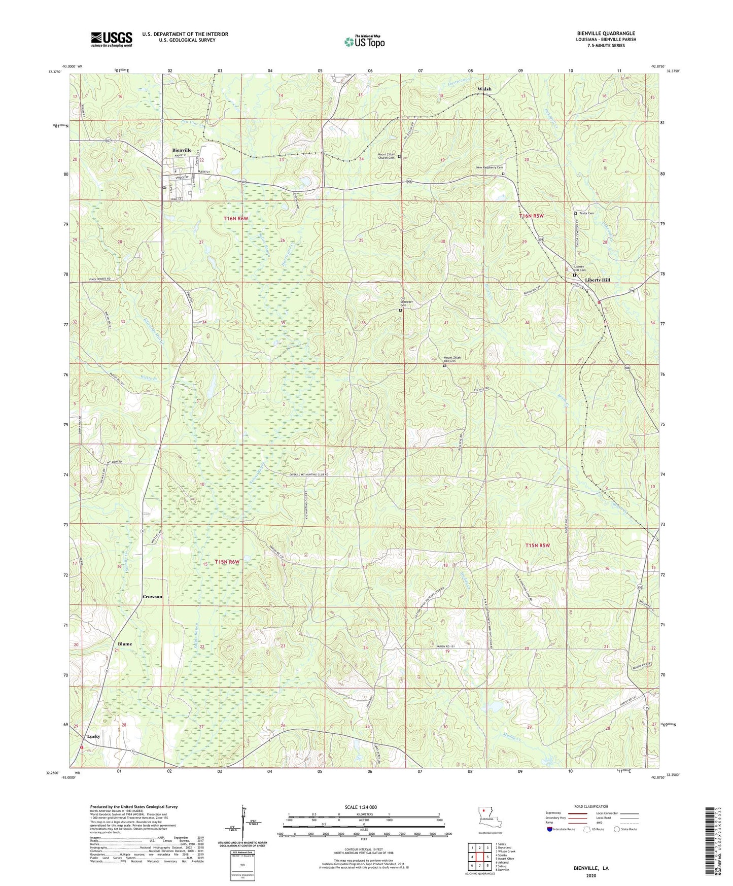 Bienville Louisiana US Topo Map Image