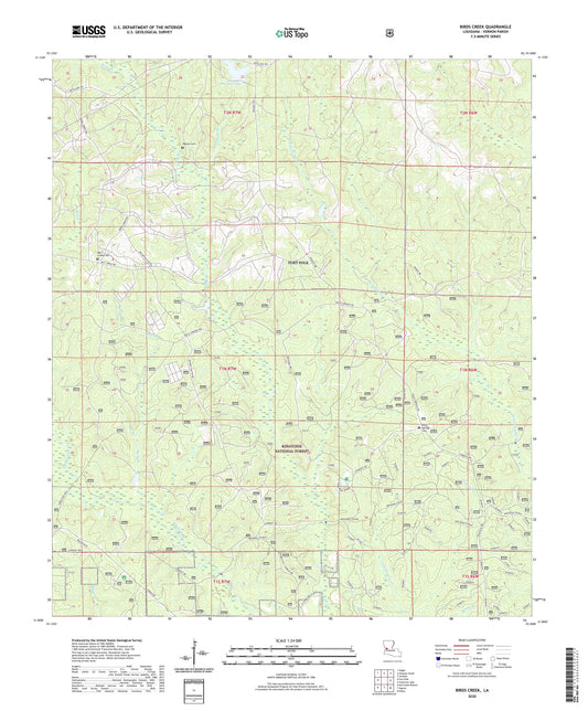 Birds Creek Louisiana US Topo Map Image
