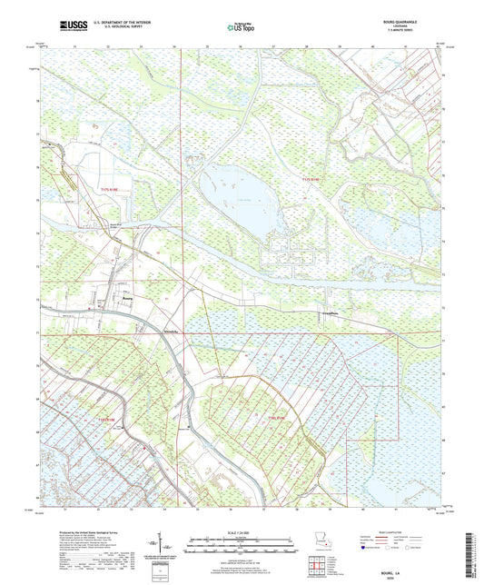 Bourg Louisiana US Topo Map Image