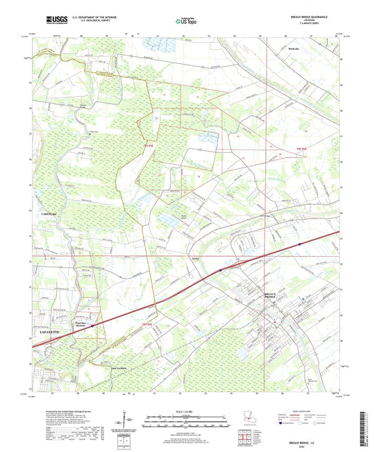 Breaux Bridge Louisiana US Topo Map Image