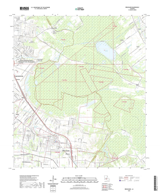 Broussard Louisiana US Topo Map Image