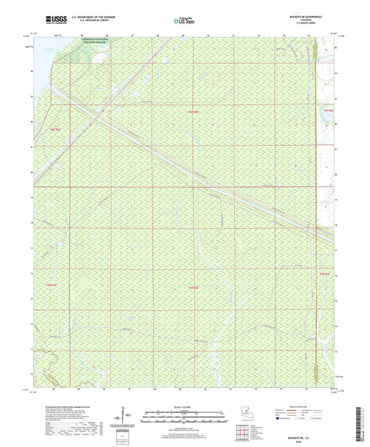 Buckeye NE Louisiana US Topo Map Image