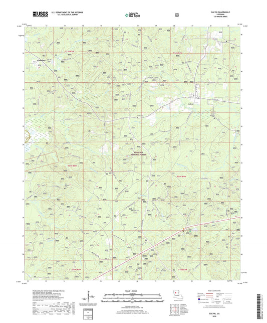 Calvin Louisiana US Topo Map Image