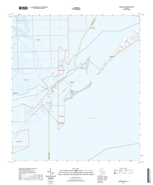 Caminada Pass Louisiana US Topo Map Image