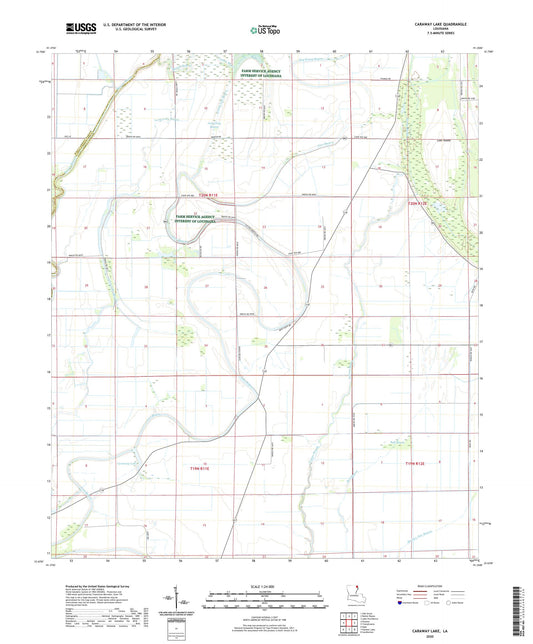Caraway Lake Louisiana US Topo Map Image