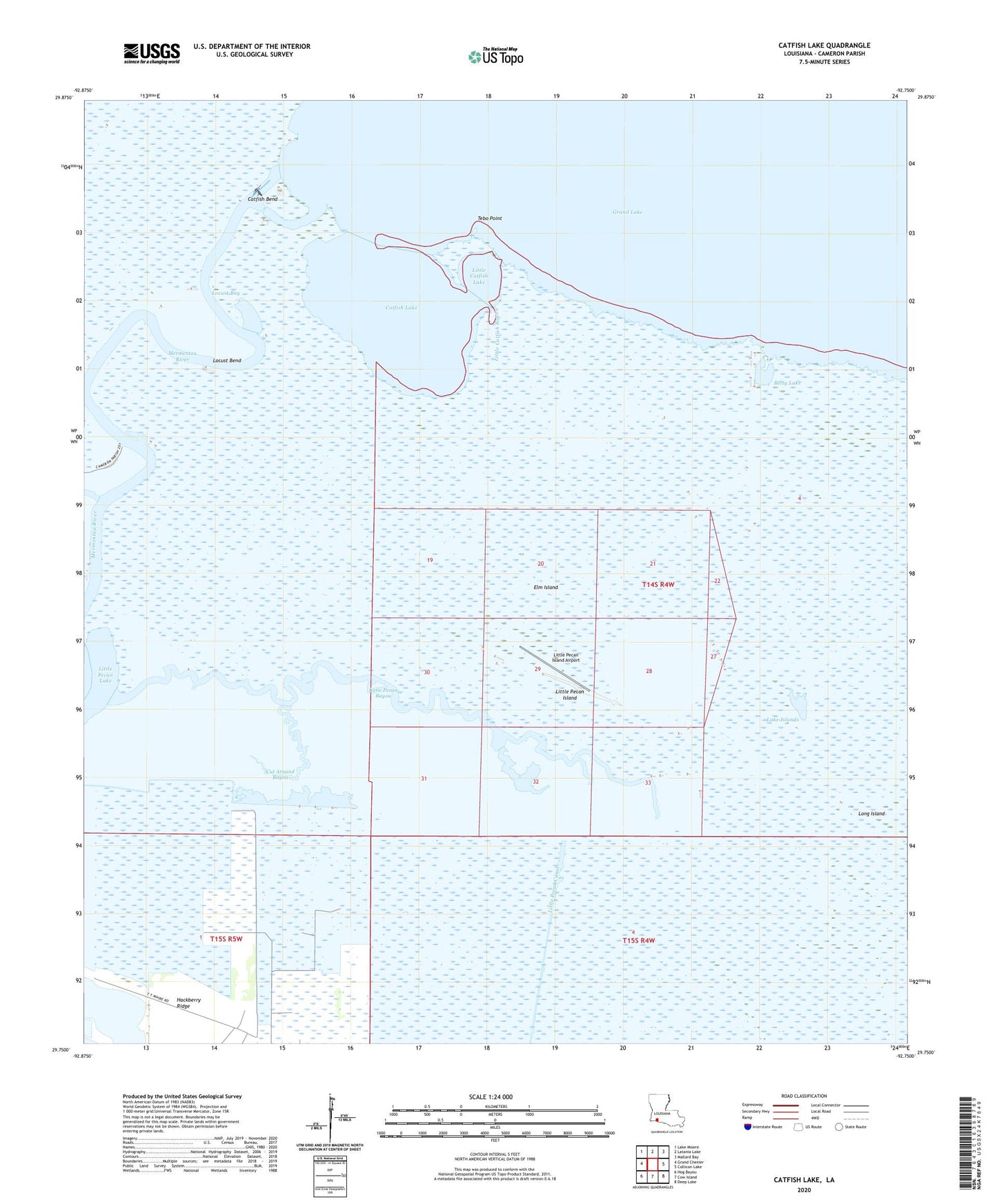 Catfish Lake Louisiana US Topo Map Image