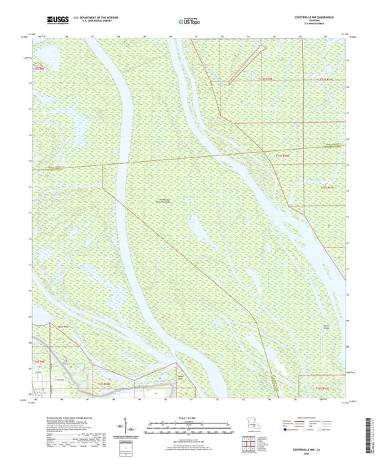 Centerville NW Louisiana US Topo Map Image