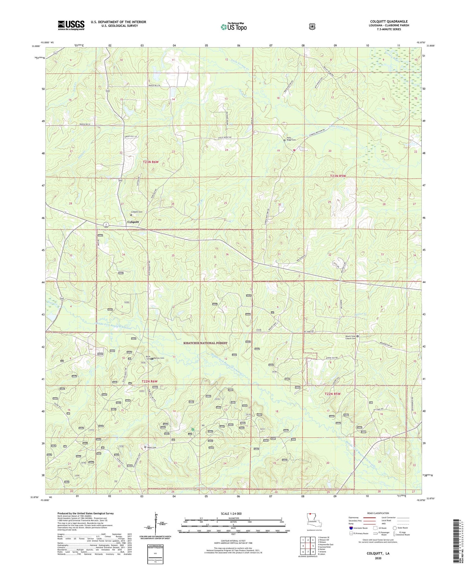 Colquitt Louisiana US Topo Map Image