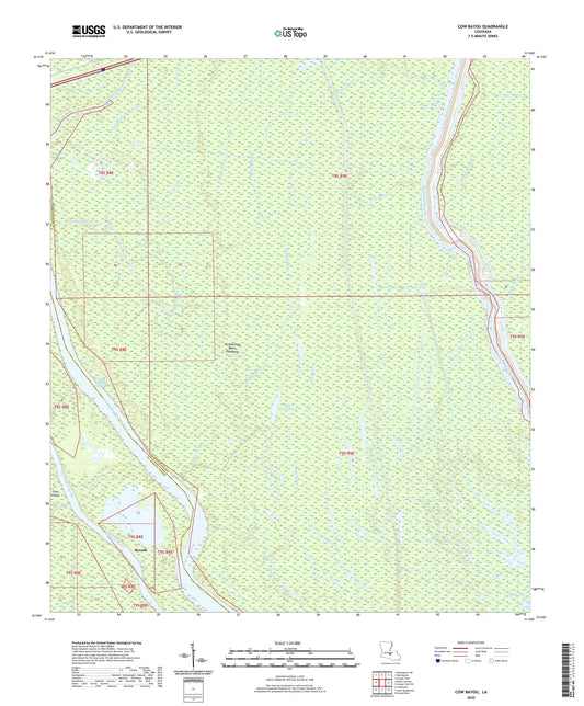 Cow Bayou Louisiana US Topo Map Image