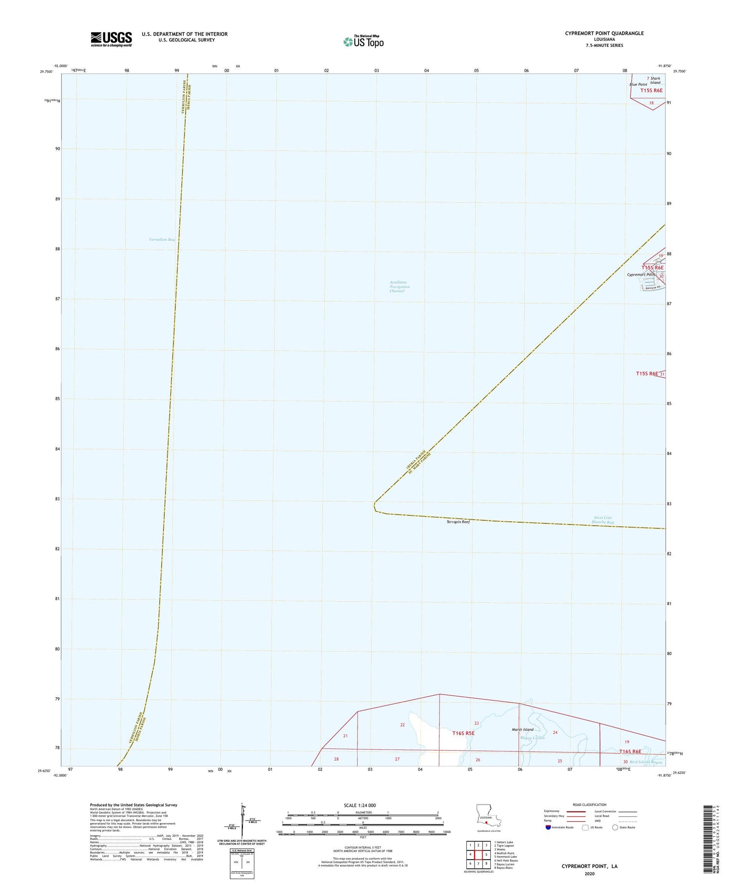 Cypremort Point Louisiana US Topo Map Image