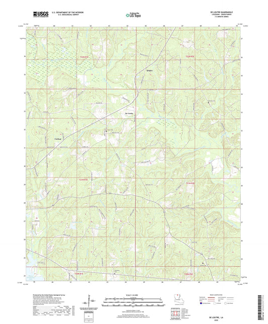 De Loutre Louisiana US Topo Map Image