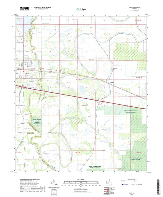 Delhi Louisiana US Topo Map Image