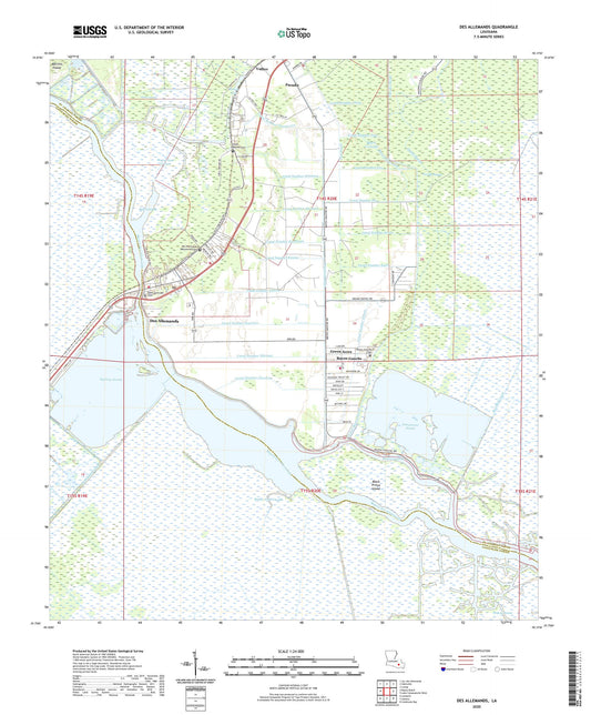 Des Allemands Louisiana US Topo Map Image