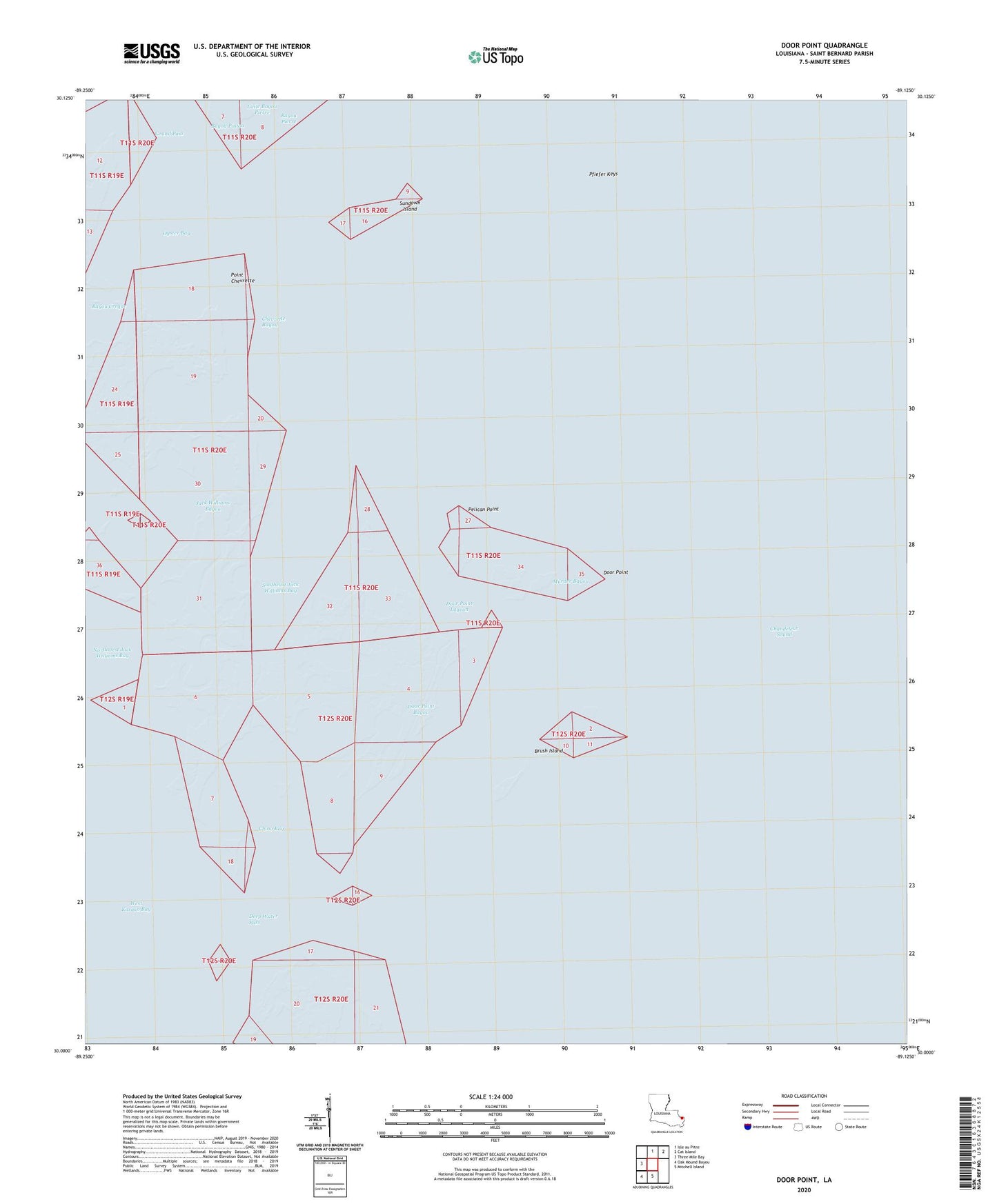 Door Point Louisiana US Topo Map Image