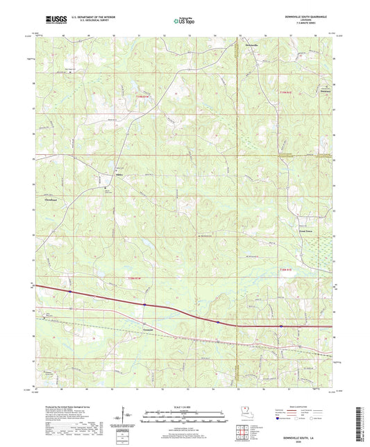 Downsville South Louisiana US Topo Map Image