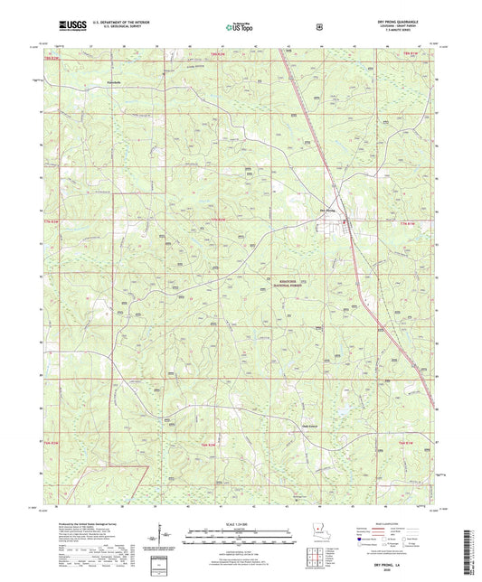 Dry Prong Louisiana US Topo Map Image