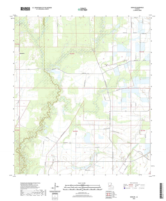 Duralde Louisiana US Topo Map Image