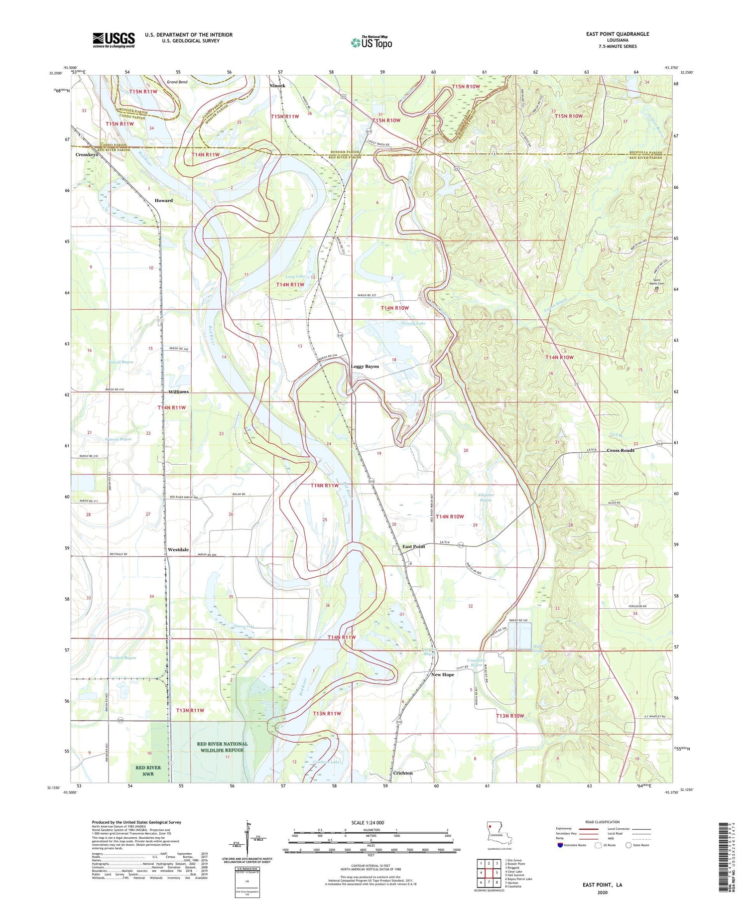 East Point Louisiana US Topo Map Image