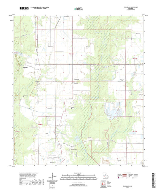 Evangeline Louisiana US Topo Map Image