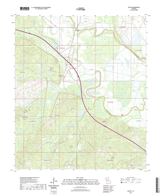 Evelyn Louisiana US Topo Map Image