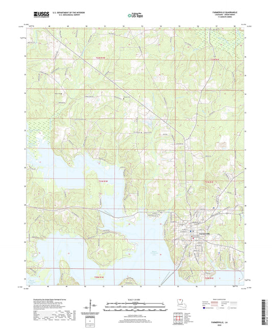 Farmerville Louisiana US Topo Map Image