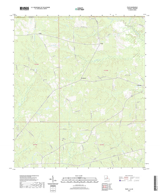 Felps Louisiana US Topo Map Image
