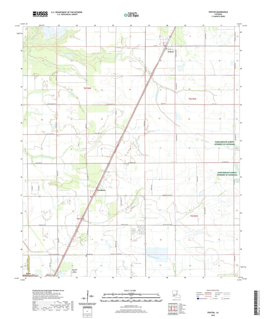 Fenton Louisiana US Topo Map Image