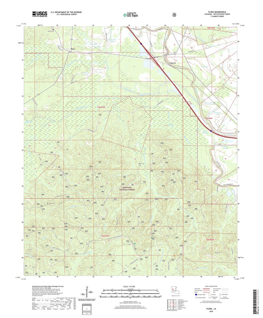 Flora Louisiana US Topo Map Image