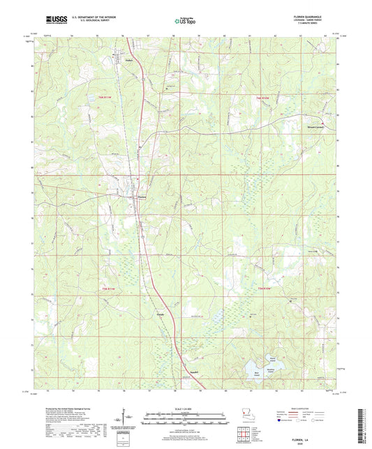 Florien Louisiana US Topo Map Image
